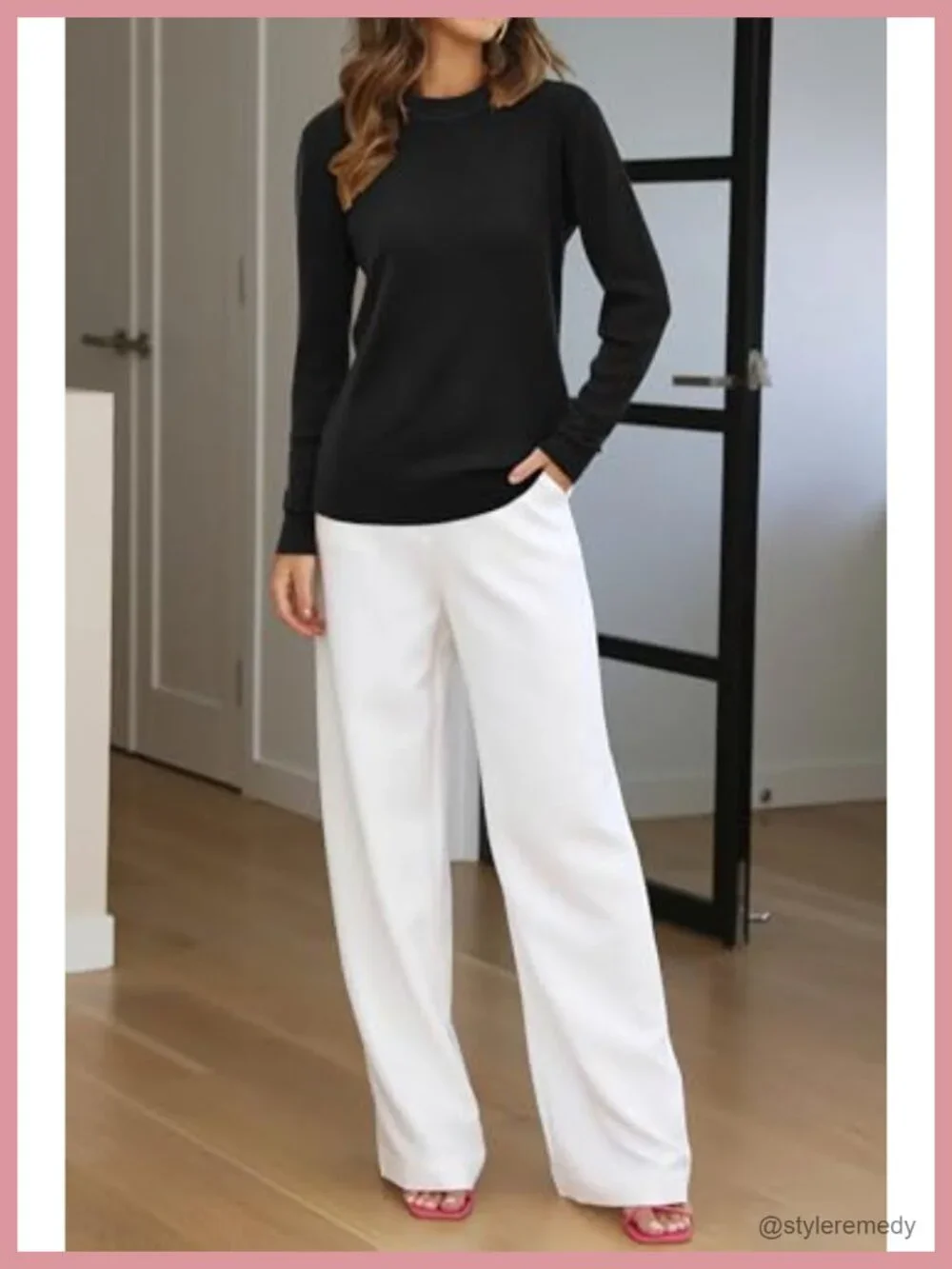Women's Wool Blend Crew Neck Pullover Sweater Long Sleeve Casual
